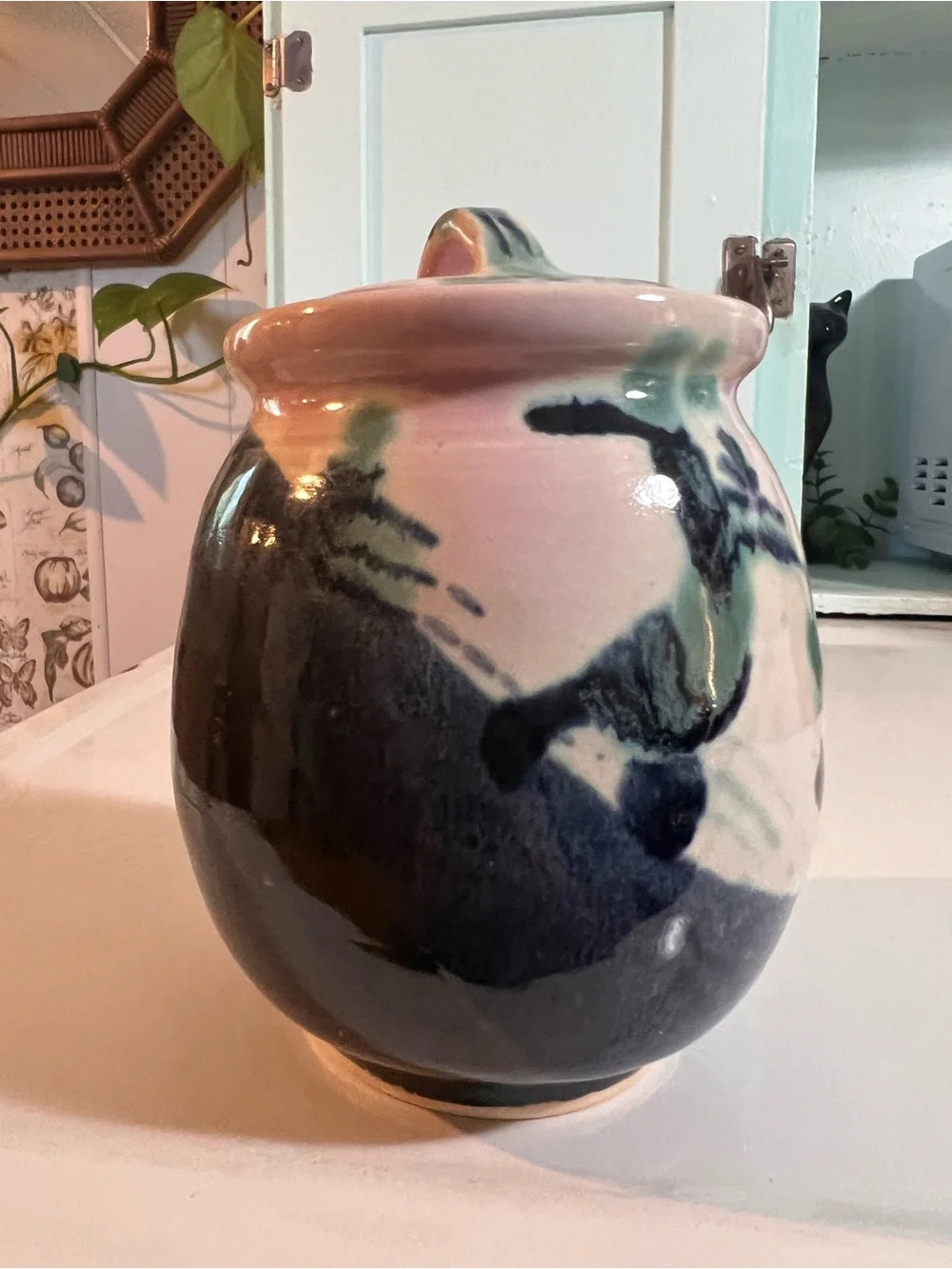 Handcrafted Pottery Lidded Jar